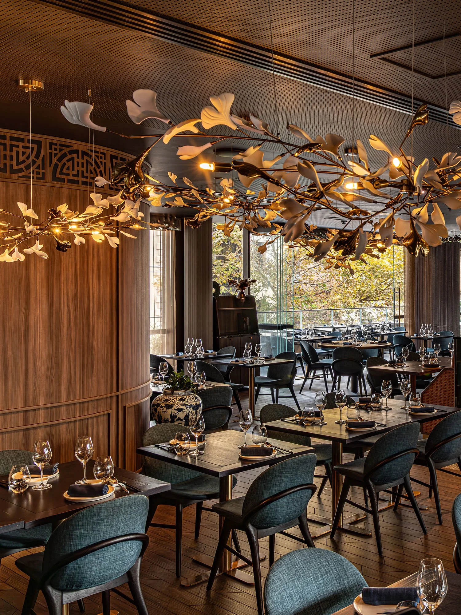A table set with modern Cantonese dishes at Pearl Dining
