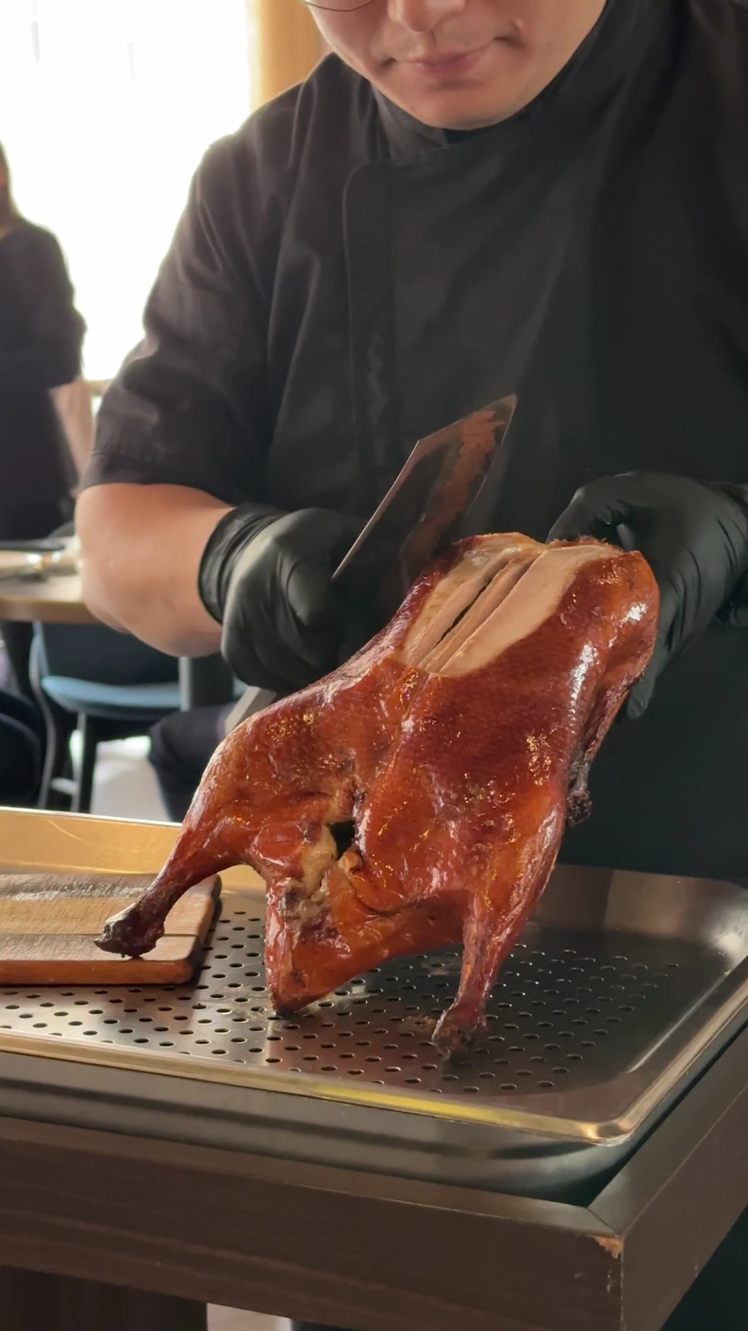 Peking duck served tableside at Pearl Dining